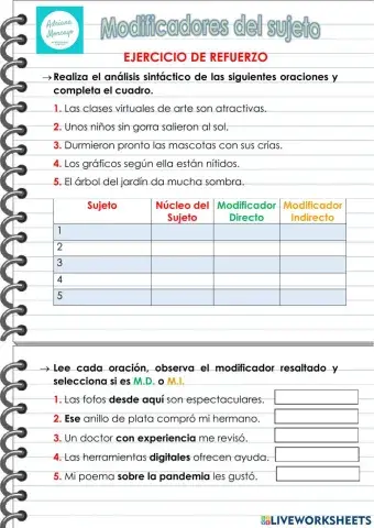 Modificadores del Sujeto