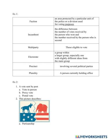 Vocabulary related to voting - team 4