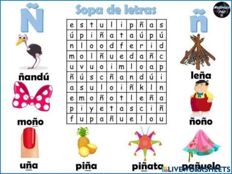 Sopa de letras con ñ