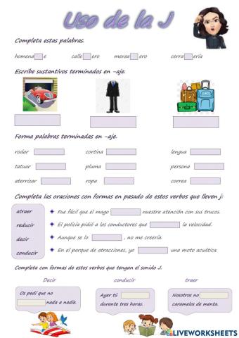 Ortografía: Uso de la -J