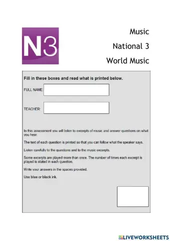 World Music Assessment