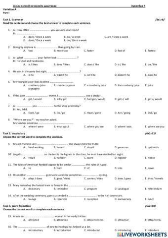 Final test variation A 2014