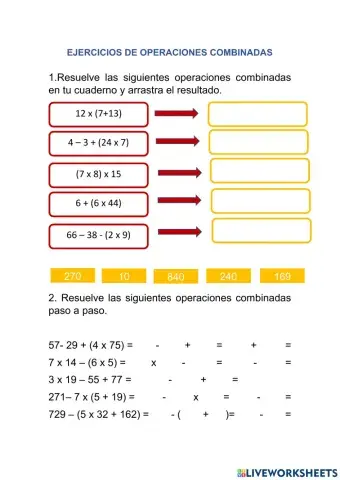 Operaciones combinadas