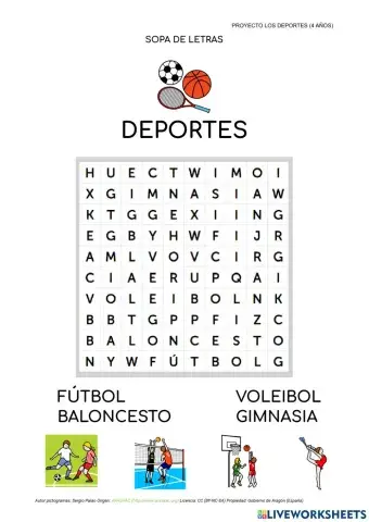 Sopa de letras deportes