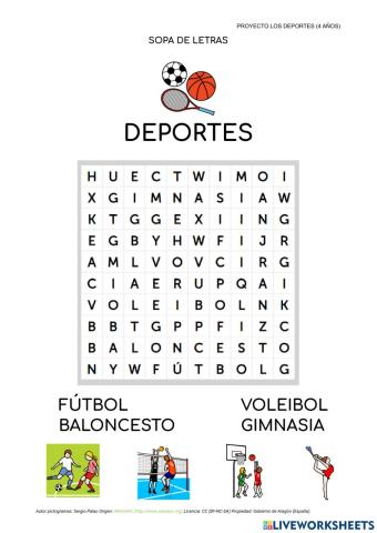 Sopa de letras deportes