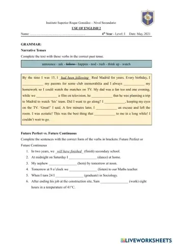 2021 4th Year - Use of English 2