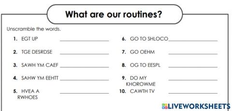 What are our routines?