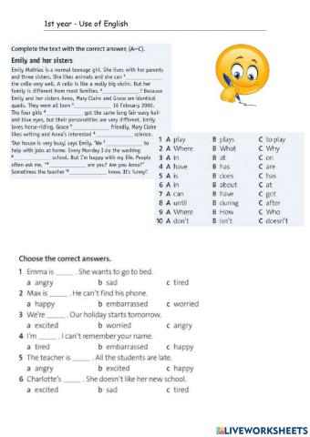 1st Year - Use of English