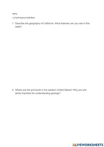 2.2 Earth Science Field Work