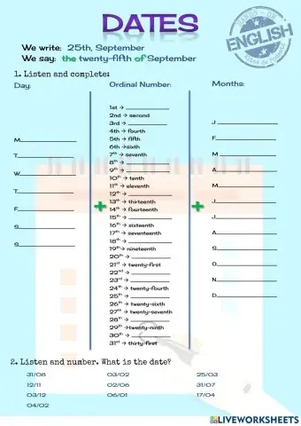 Saying dates in English