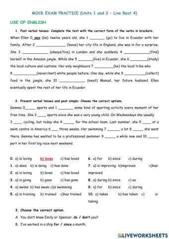 Mock exam 1 - Live Beat 4