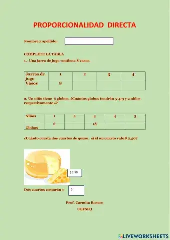 Proporcionalidad directa