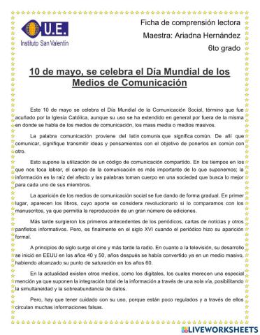 Dia de los medios de comunicación social