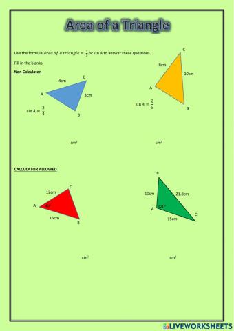 National 5 - Area of a Triangle