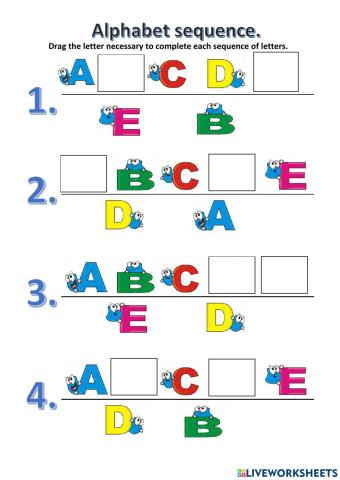 Alphabet sequence A-E