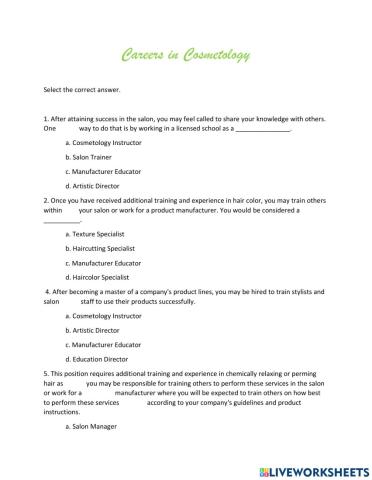 Careers in Cosmetology