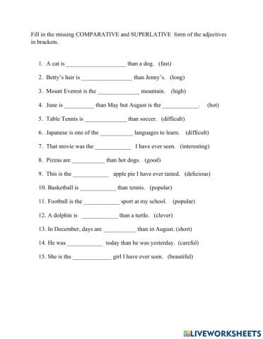 Comparison of Adjectives