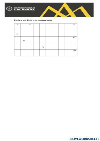 Serie numérica 2-100