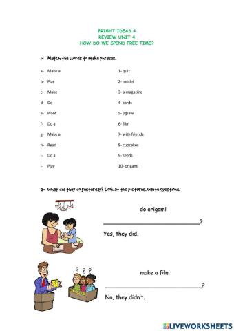 Revision Unit 4 - Bright Ideas 4