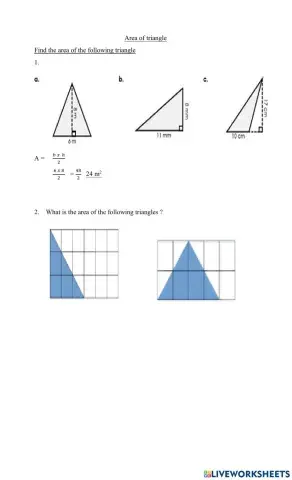 Area triangle and parallelogram