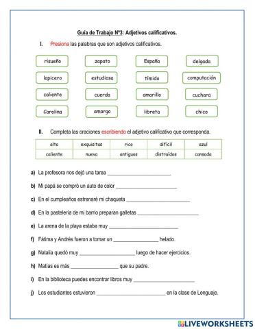 Adjetivos Calificativos