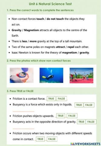 Unit 6 Natural Science Test