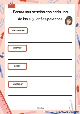 Forma oraciones con palabras de H intercalada