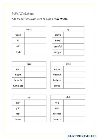 Suffixes