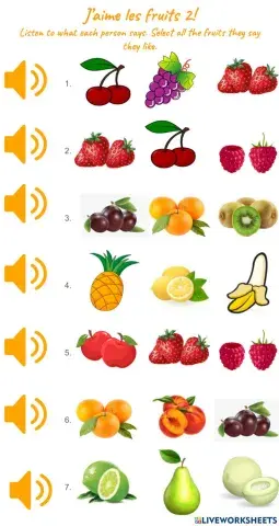 J'aime les Fruits 2-listening