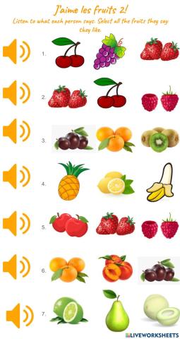 J'aime les Fruits 2-listening