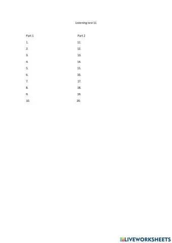 Listening practice test 11