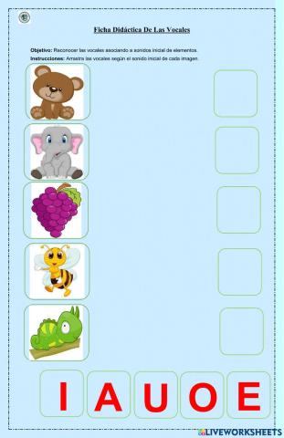 Ficha interactiva de las vocales