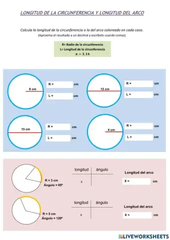 Longitud circunferencia y arco