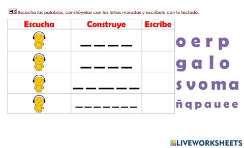 1st Grade: escucha, construye, escribe 4B