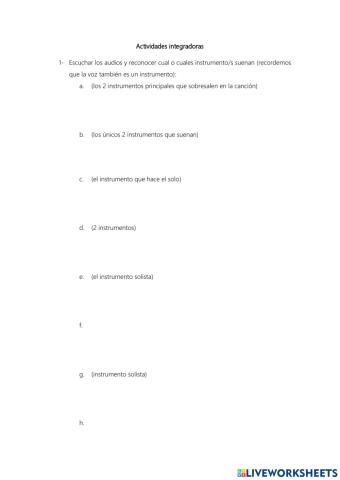 Actividades integradoras