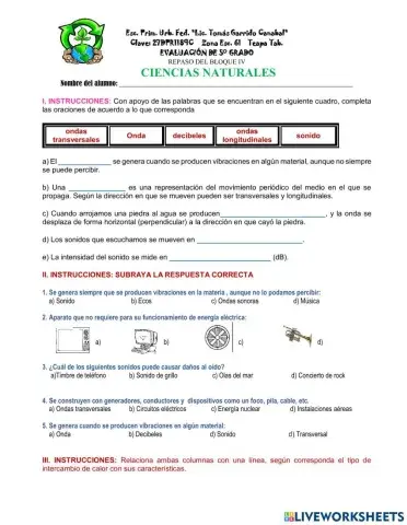 Ciencias Naturales bloque 4 5°