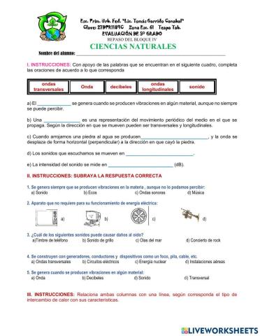 Ciencias Naturales bloque 4 5°