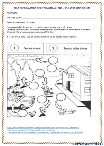 Seres vivos e seres não vivos