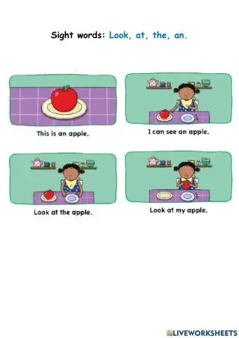 Sight words look, at, the , an