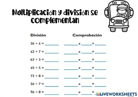 Multiplicación y división se complementan