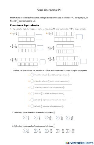 Fracciones equivalentes