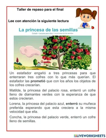 Taller repaso adjetivo, verbo, sustantivo y comprensión