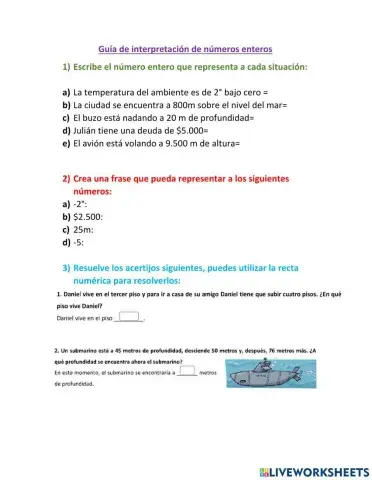 Interpretación de números enteros