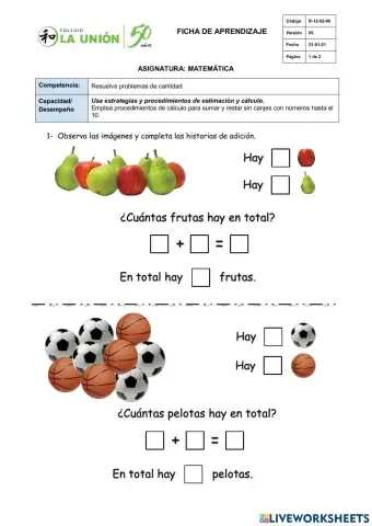 Historias para calcular-Adición-Nieta
