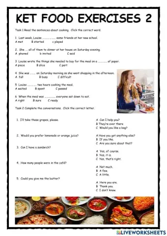 KET Food Exercises 2