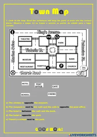 Town Map-next to-between-opposite