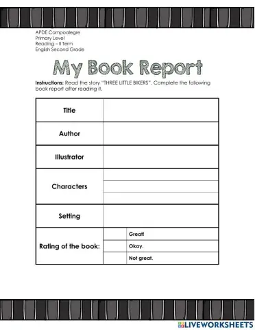 Three little bikers book report