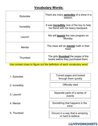 Grade 5 Context Clues Lesson 16 pt 1