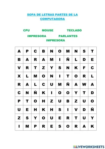 Sopa de letras- Periféricos
