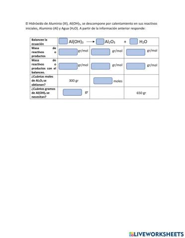 Cálculos estequiométricos